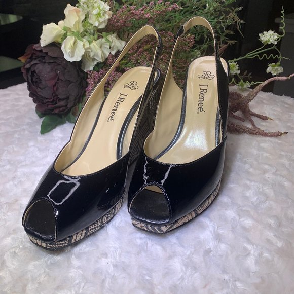 J. Renee Neely Slingback Wedge 8W NWT - Picture 2 of 9
